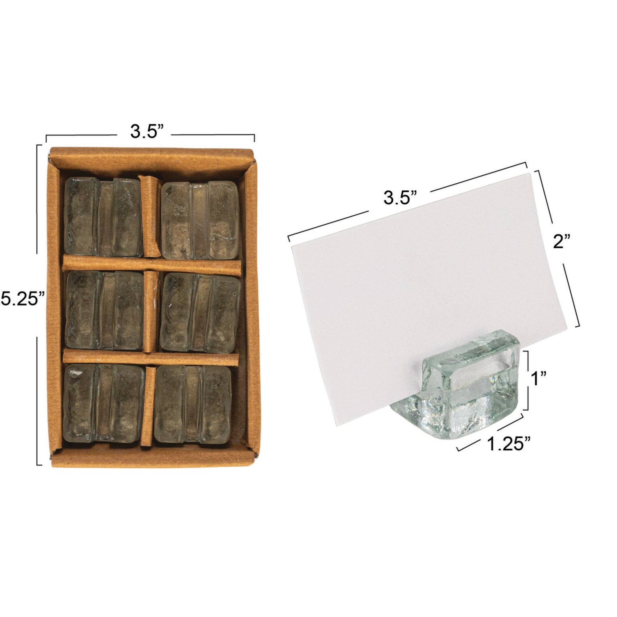 Hello Honey® Clear Glass Cube Place Card Holders with Paper Cards, 6ct.